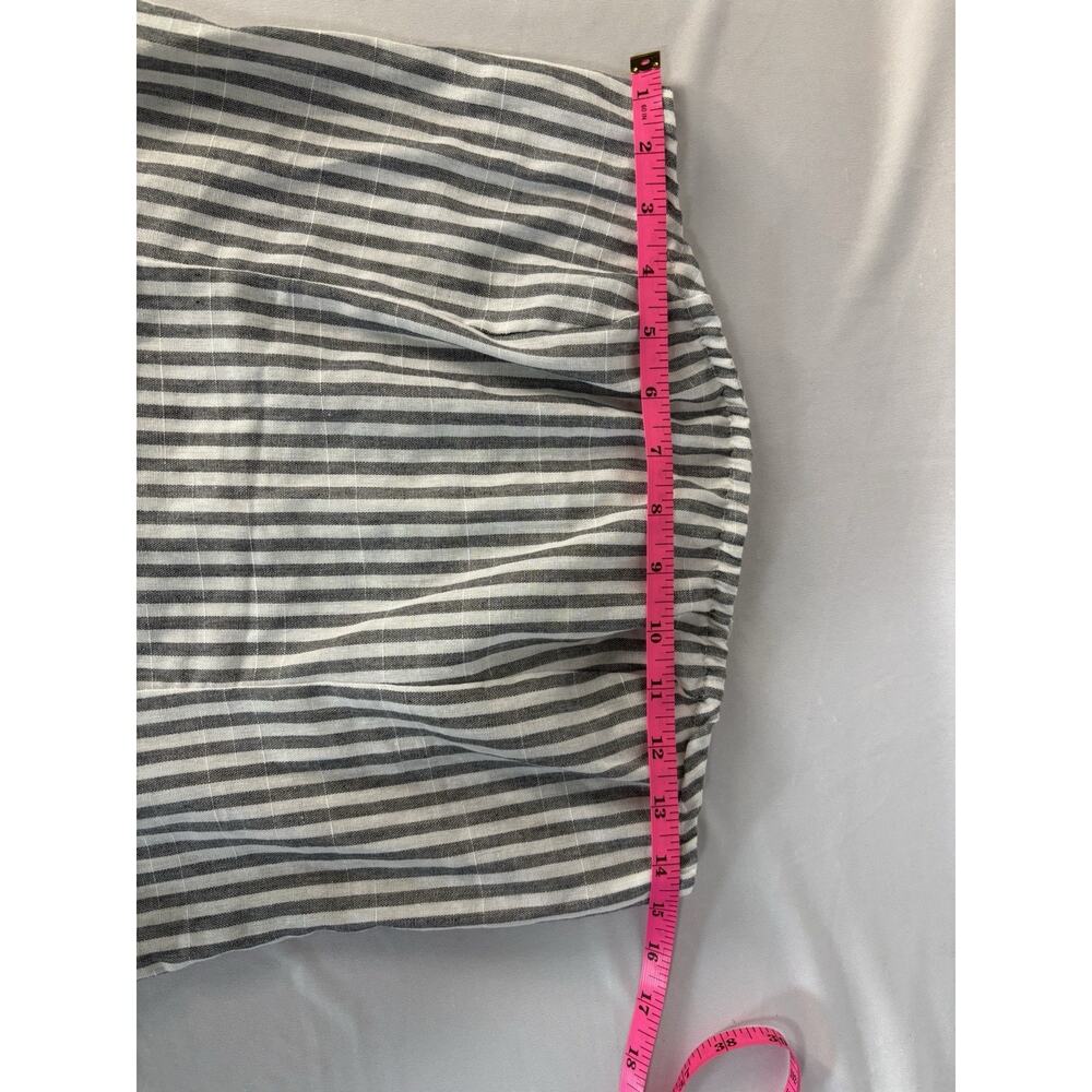 Musera Strapless Maxi Dress Medium Gray White Stripe Pockets Coastal Grandmother - Picture 5 of 10